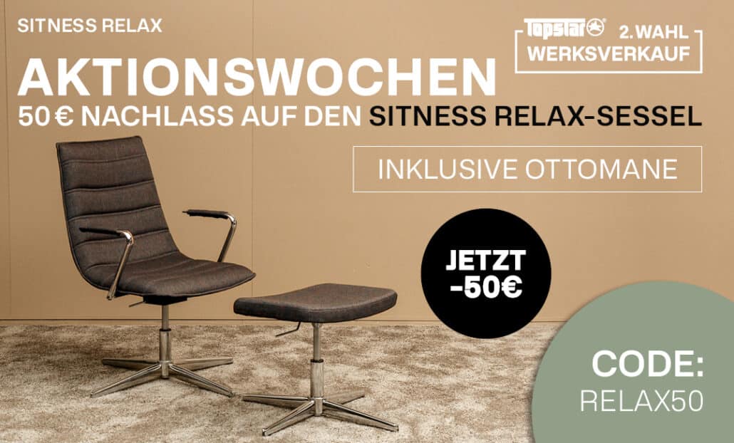 50 € Nachlass auf den Sitness Relax-Sessel