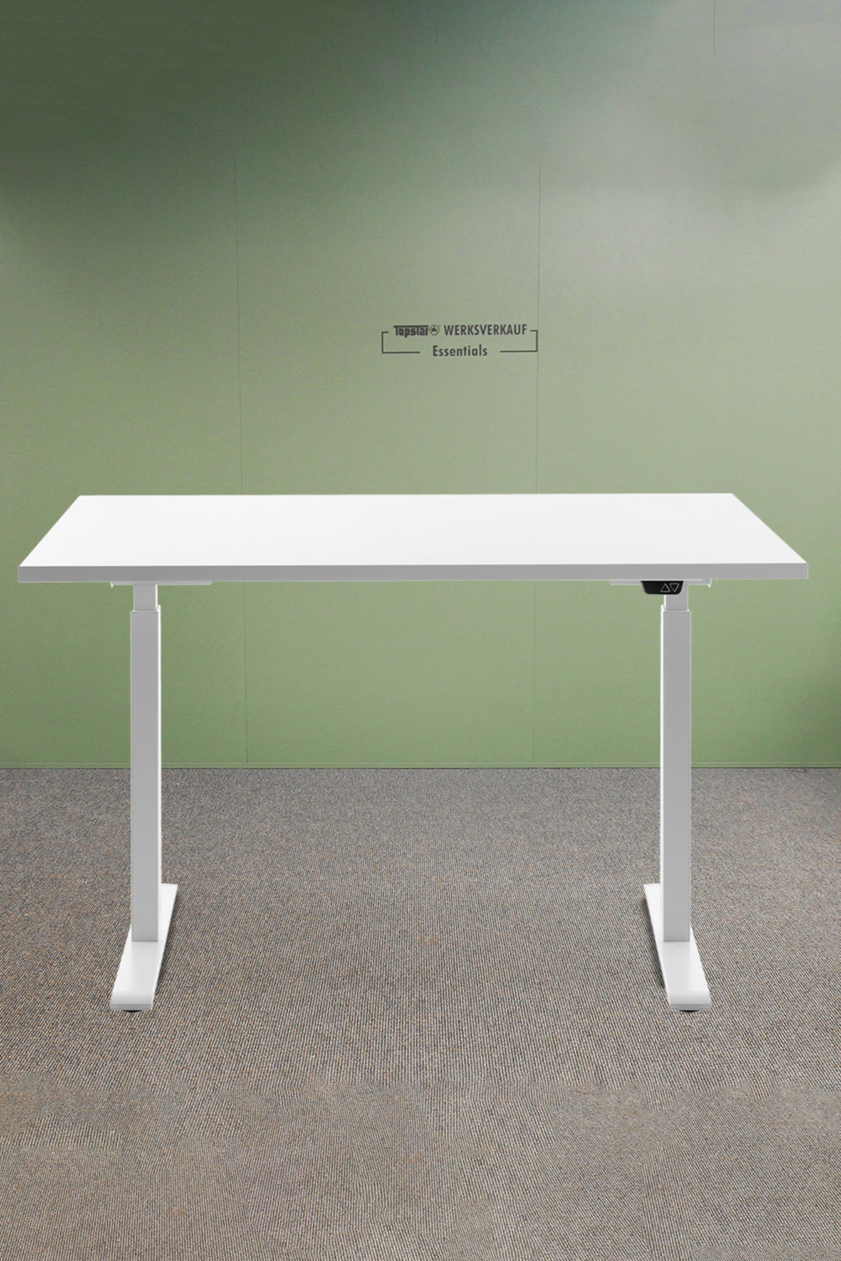 Höhenverstellbarer Schreibtisch 120x80cm, Gestell weiß, Platte weiß