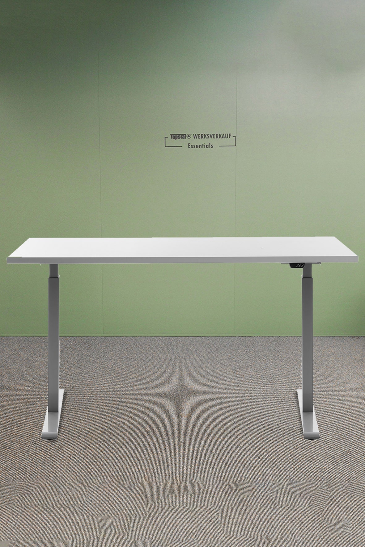 Höhenverstellbarer Schreibtisch 140x60 cm - Gestell grau - Platte weiss