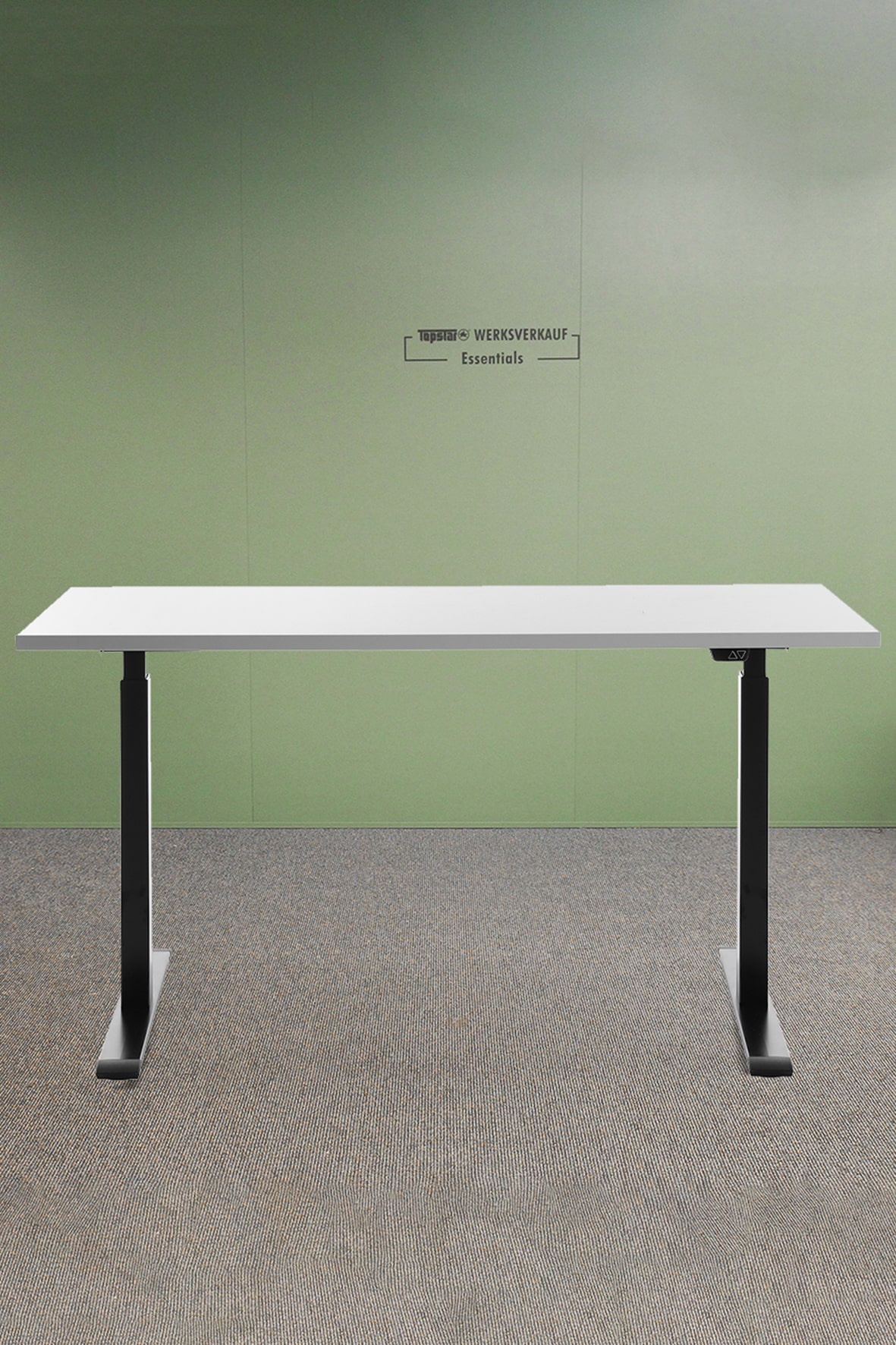 Höhenverstellbarer Schreibtisch 140x60 cm - Gestell schwarz - Platte weiss