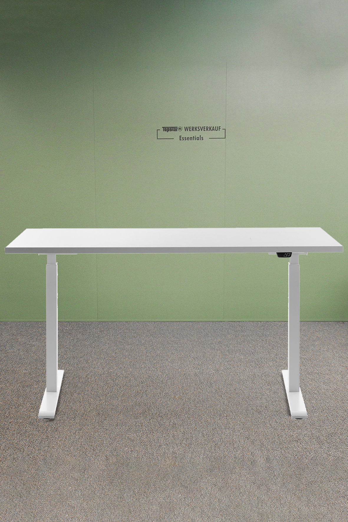 Höhenverstellbarer Schreibtisch 140x60 cm - Gestell weiss - Platte weiss