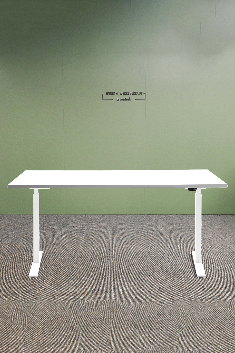 Höhenverstellbarer Schreibtisch 160x80cm, Gestell weiß, Platte weiß