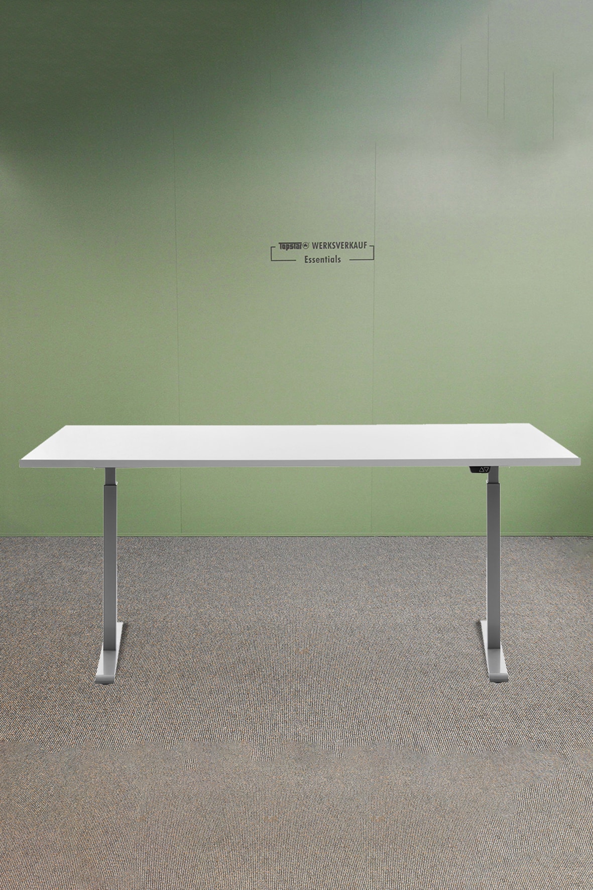 Höhenverstellbarer Schreibtisch 180x80 cm - Gestell grau - Platte weiss