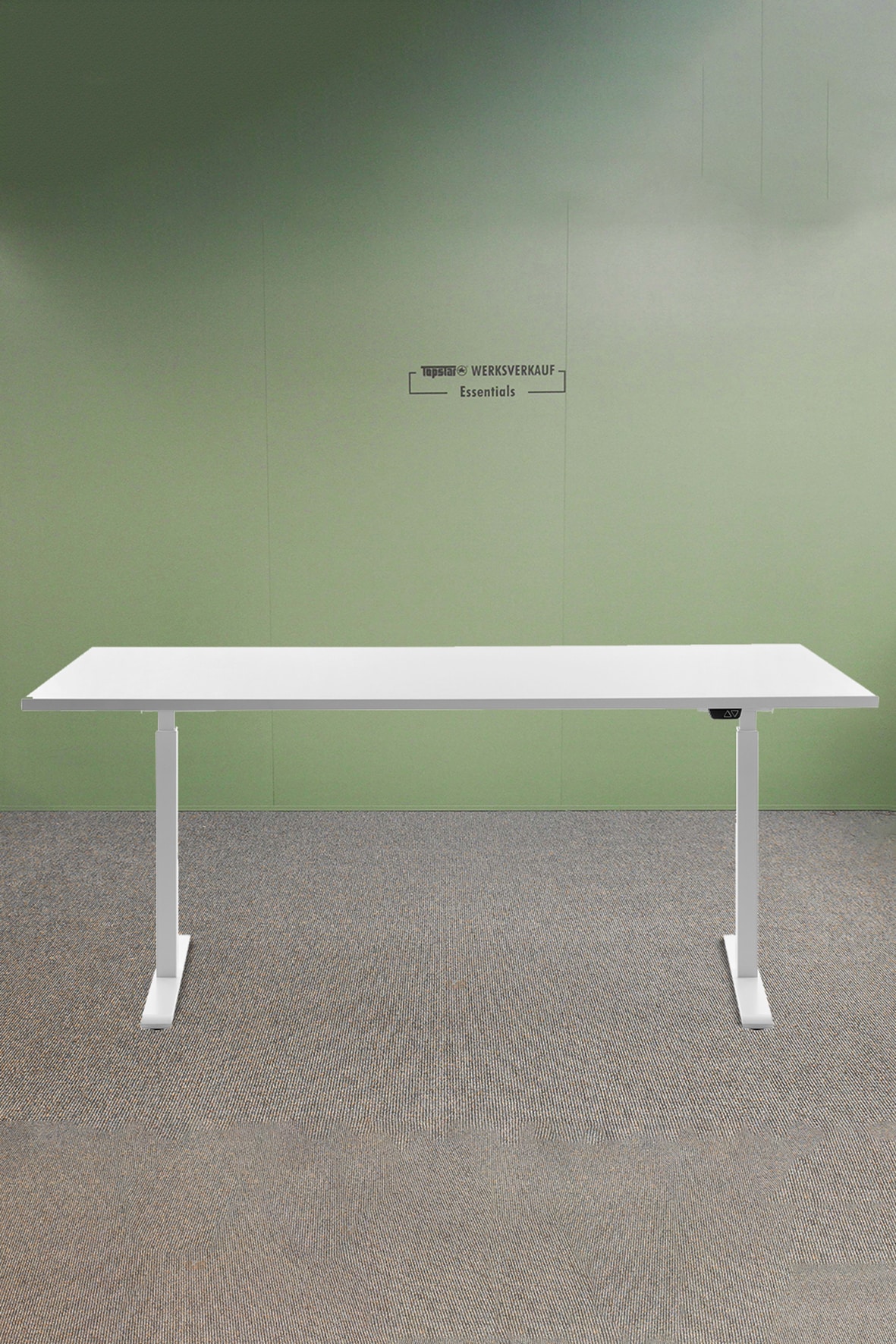 Höhenverstellbarer Schreibtisch 180x80cm, Gestell weiß, Platte weiß