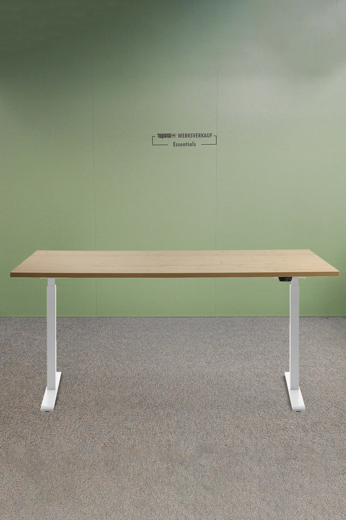 Höhenverstellbarer Schreibtisch 160x80cm - Gestell weiß - Platte Ahorn