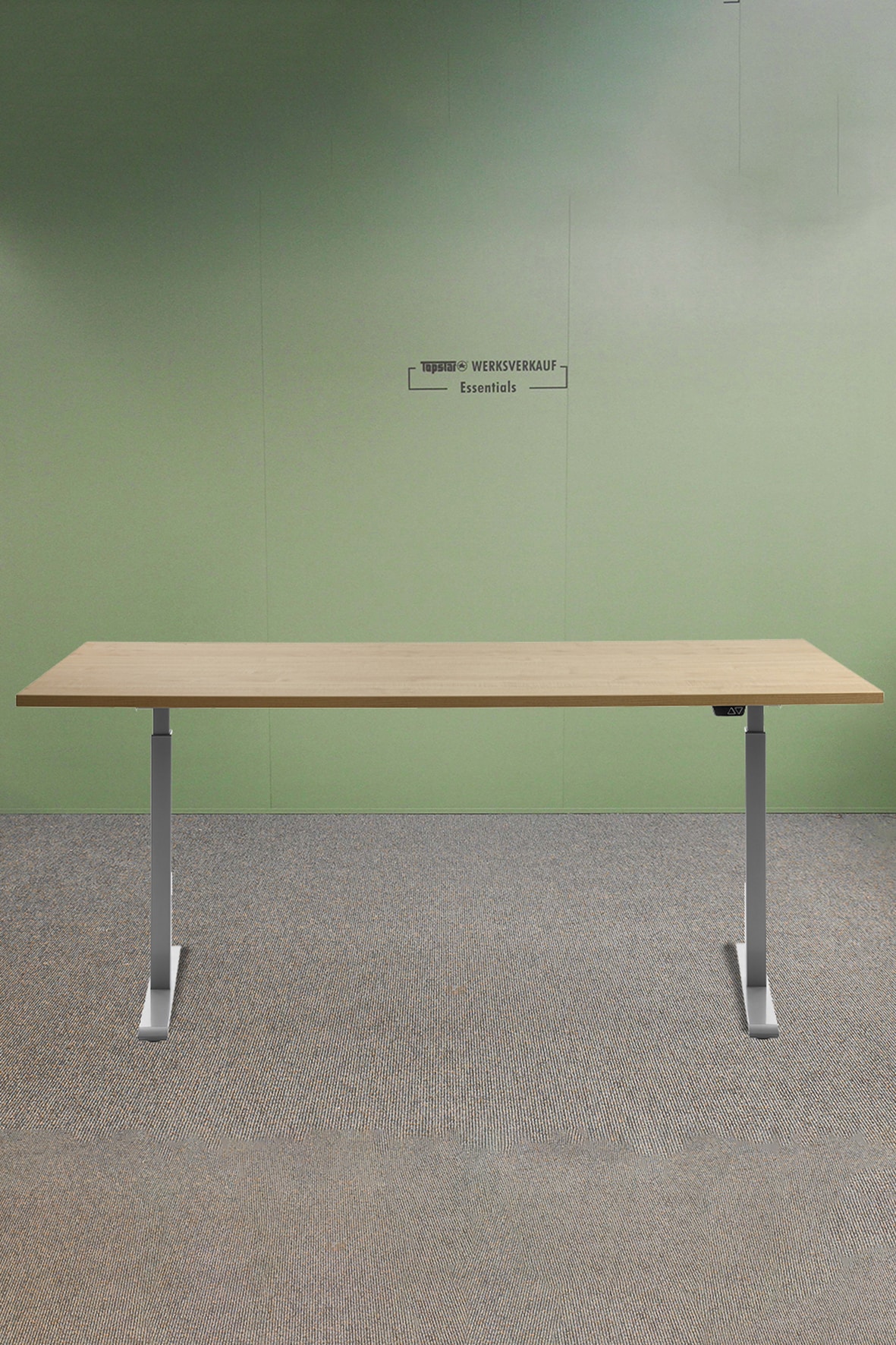 Höhenverstellbarer Schreibtisch 180x80 cm - Gestell grau - Platte Ahorn