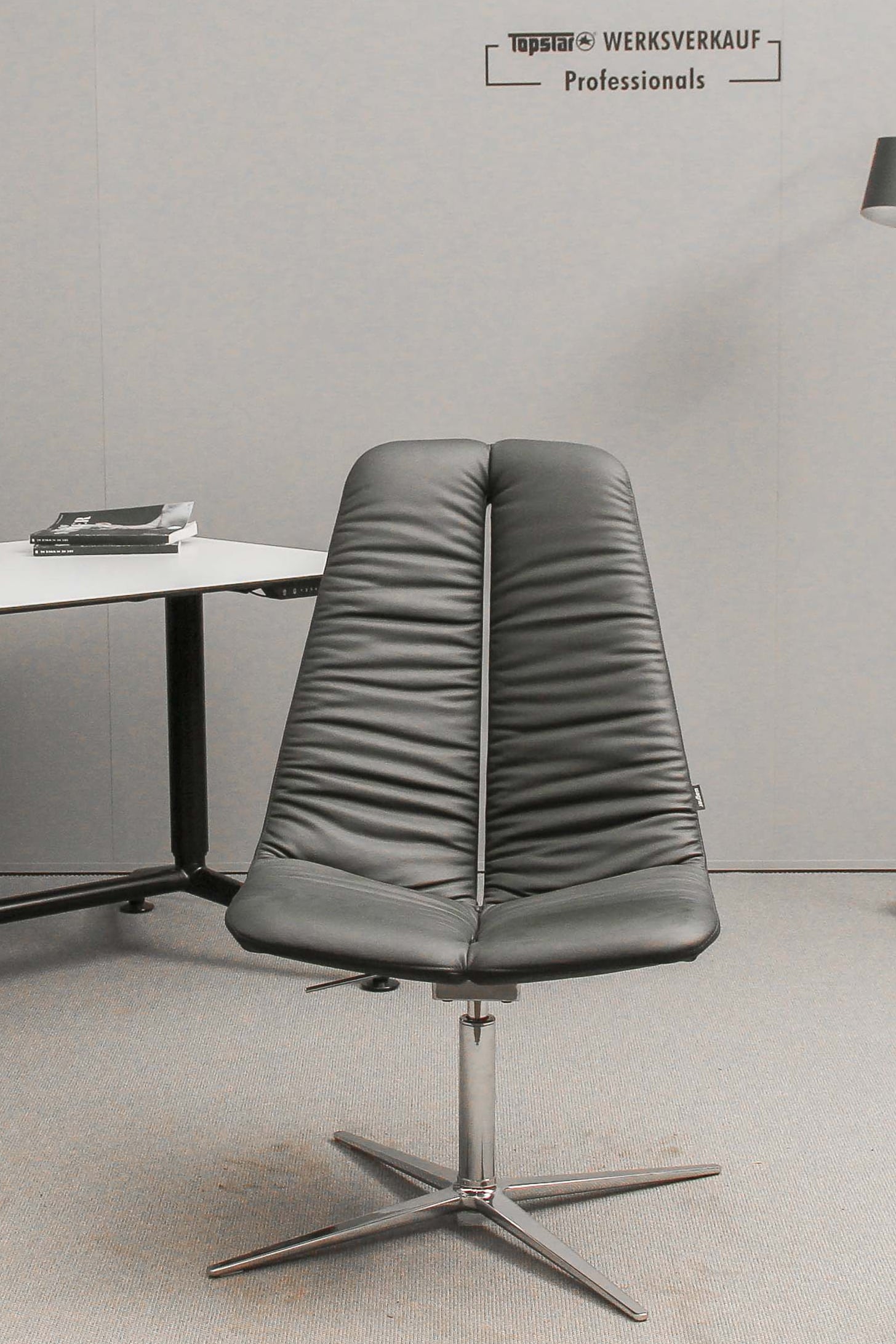 Wagner W-Lounge-Chair 2 chrom/ echt Leder schwarz legere