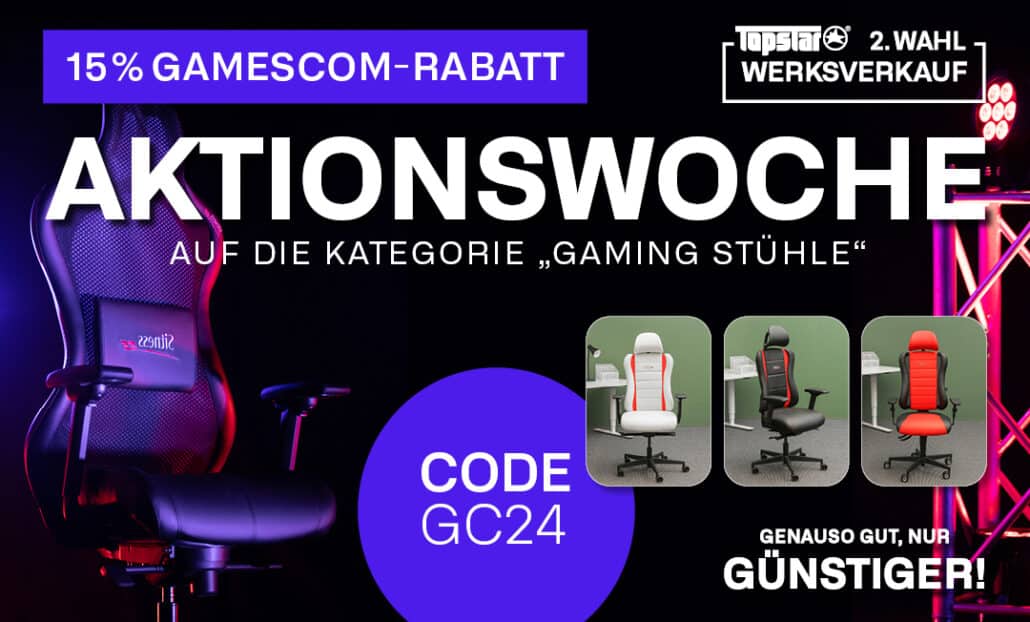 Aktionswoche: 15% Rabatt auf die Kategorie "Gaming-Stühle" | Code: GC24