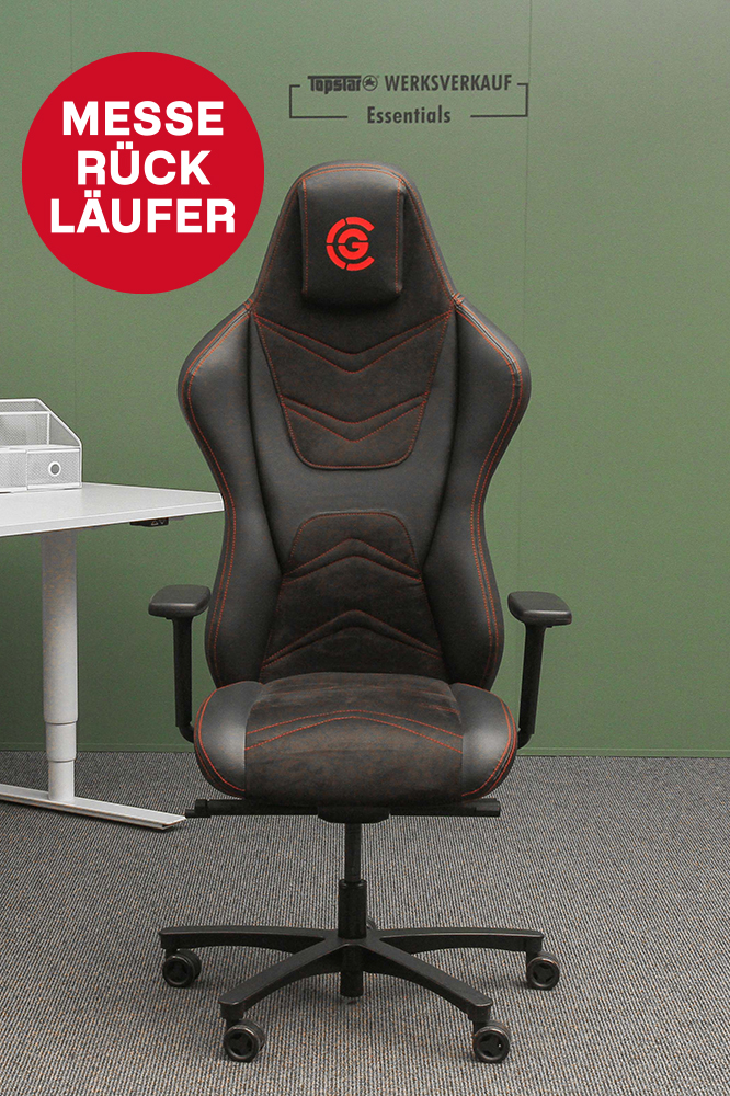 The Original Gamechair mit Armlehnen schwarz/schwarz-rot Messe-Rückläufer