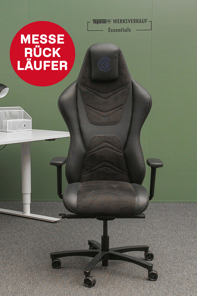 The Original Gamechair mit Armlehnen schwarz/schwarz-blau Messe-Rückläufer