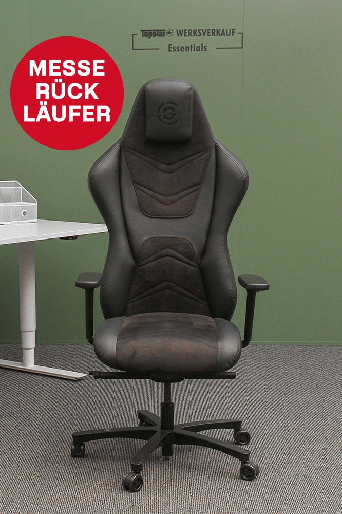 The Original Gamechair mit Armlehnen schwarz/schwarz-schwarz Messe-Rückläufer