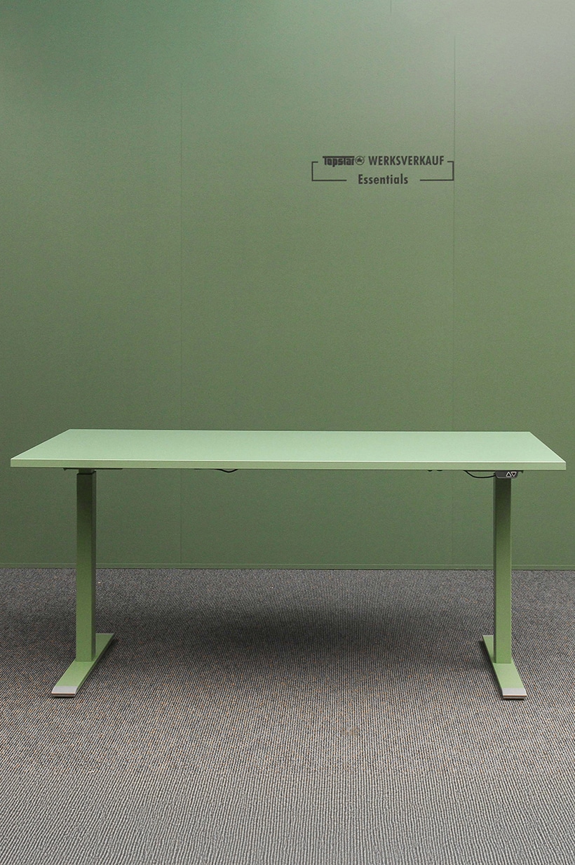 Höhenverstellbarer Schreibtisch 160x80cm - Gestell mintgrün - Platte mintgrün