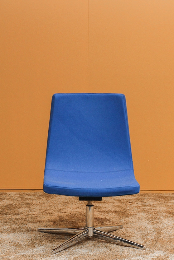 Sitness Lounge 20 4-Fuss chrom/Wolle blau L56  SLO290L56