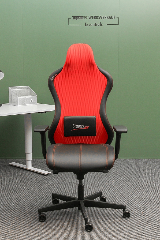 Sitness RS Sport Plus mit Armlehnen schwarz/schwarz-rot inkl. Lordose