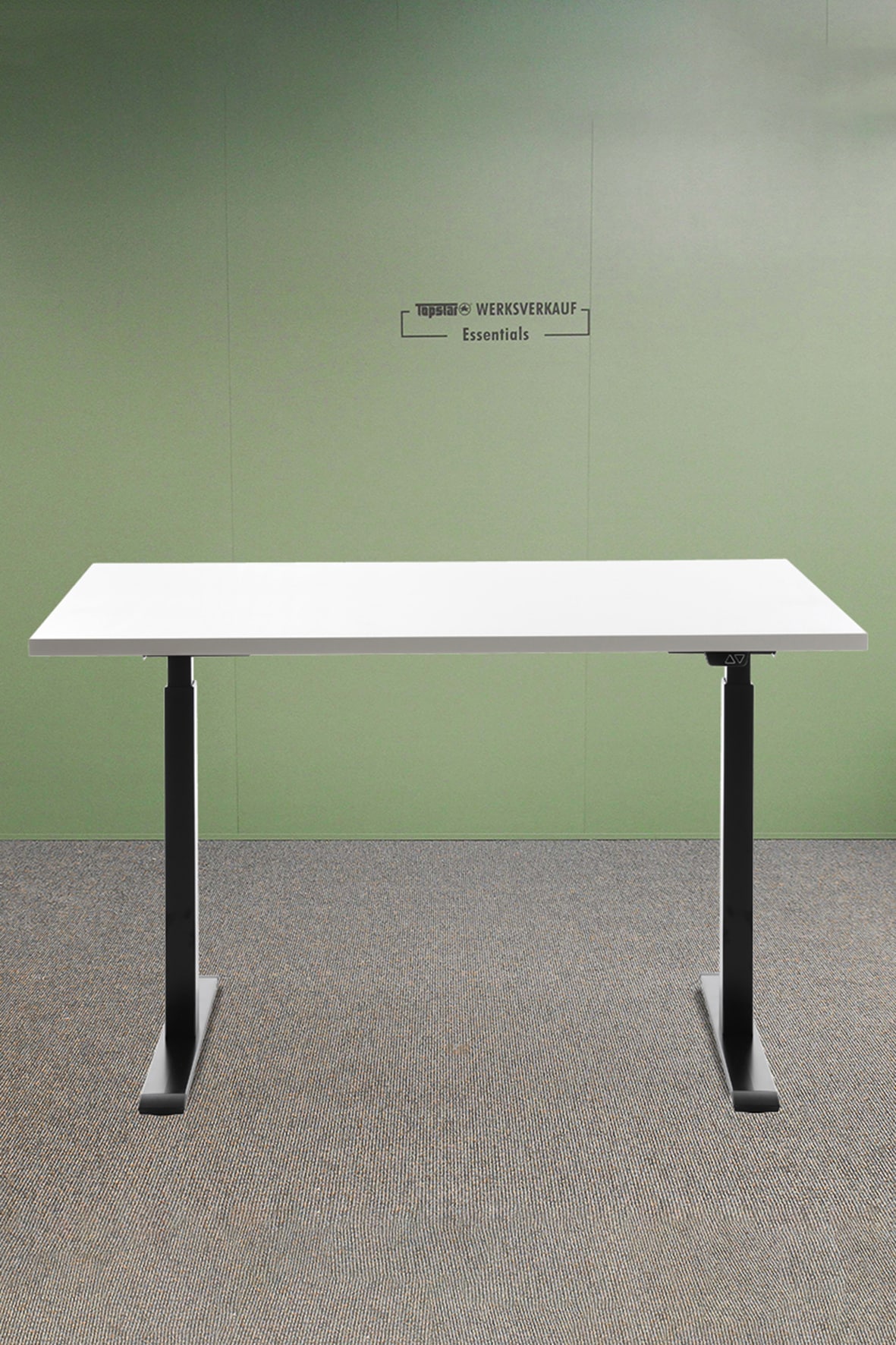 Höhenverstellbarer Schreibtisch 120x80 cm - Gestell schwarz - Platte weiss