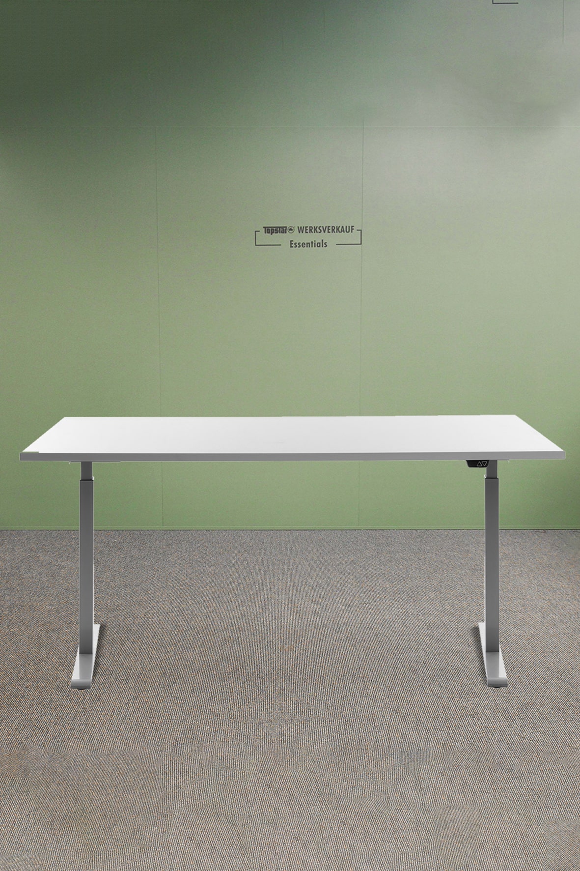 Höhenverstellbarer Schreibtisch 160x80cm - Gestell grau - Platte weiß