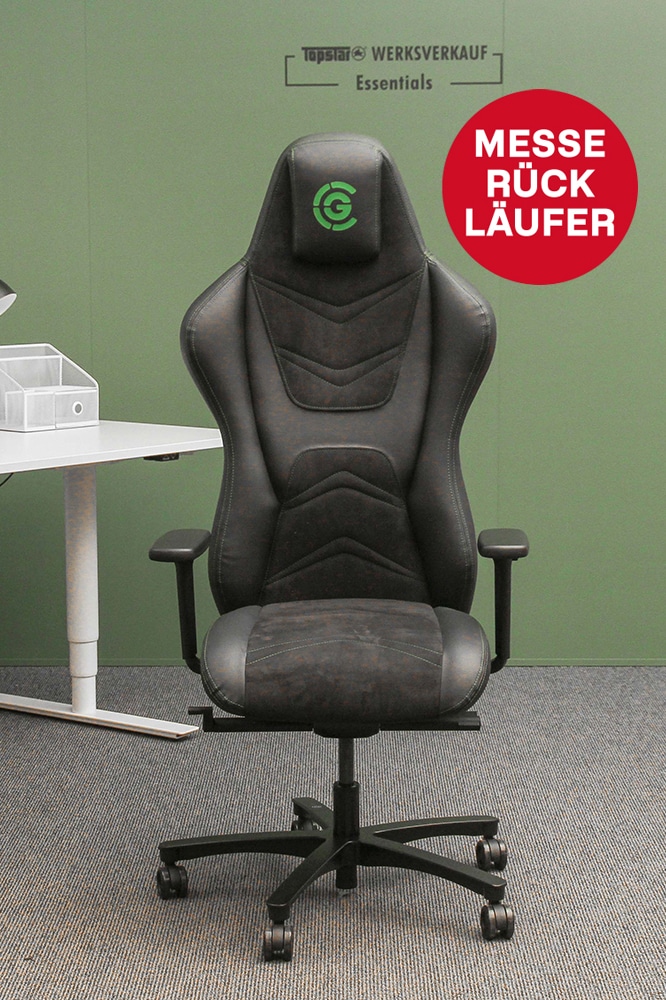 The Original Gamechair mit Armlehne D2 schwarz/schwarz-grün