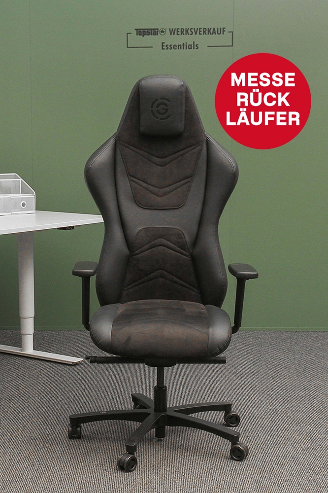 The Original Gamechair mit Armlehnen schwarz/schwarz-schwarz Messe-Rückläufer